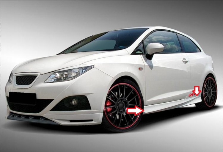 SEAT IBIZA 2008-2012:3-5-Dverová:Kryty prahov /Pár/ NEW-DESIGN - Kliknutím na obrázok zatvorte -