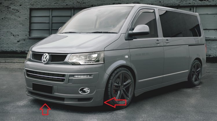 VW T5 FL:SPOJLER NA PREDNÝ NÁRAZNÍK S-LINE - Kliknutím na obrázok zatvorte -