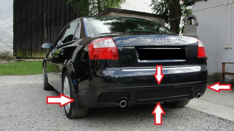 AUDI A4 8E 2001/2004:SPOJLER NA ZADNÝ NÁRAZNÍK S-Line - Kliknutím na obrázok zatvorte -