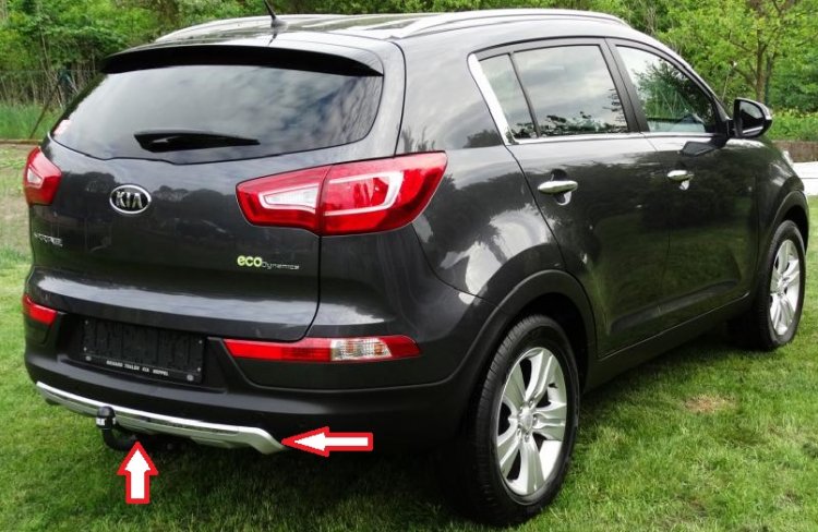 KIA SPORTAGE 3:DIFÚZOR Zadného nárazníka Strieborný/chrome - Kliknutím na obrázok zatvorte -