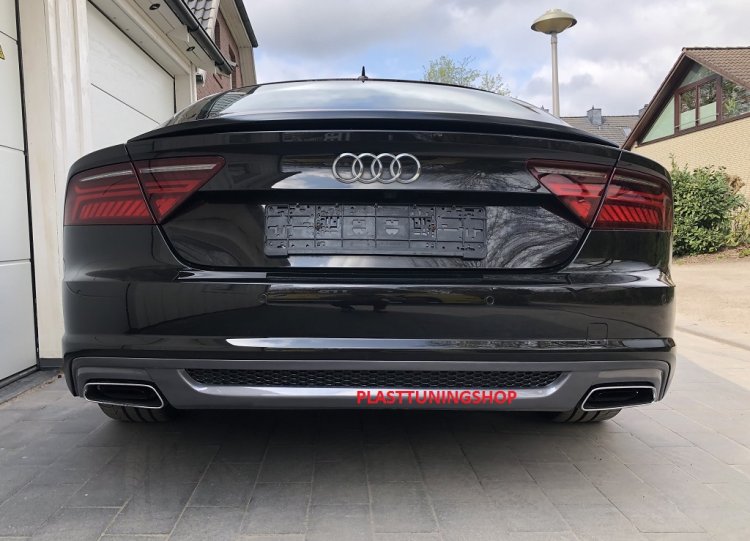 AUDI A7 FACELIFT:SPOJLER NA ZADNÝ NÁRAZNÍK-DIFÚZOR S-Line look - Kliknutím na obrázok zatvorte -