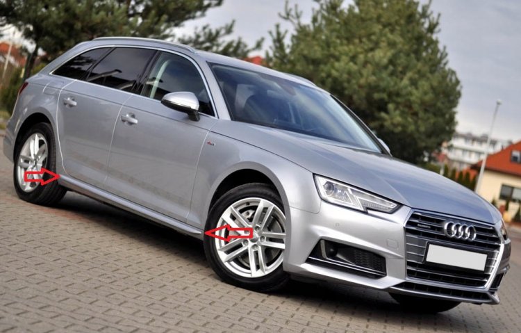 AUDI A4 B9 Sedan/Combi:Lišty prahové spodné S-LINE-RS - Kliknutím na obrázok zatvorte -