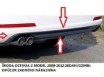 ŠKODA OCTAVIA 2 RS:2009-2012:DIFÚZOR NA ZADNÝ NÁRAZNÍK M-2