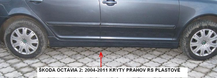ŠKODA OCTAVIA 2:2004-2011 Kryty prahov RS-2 /Pár/ Plastové - Kliknutím na obrázok zatvorte -