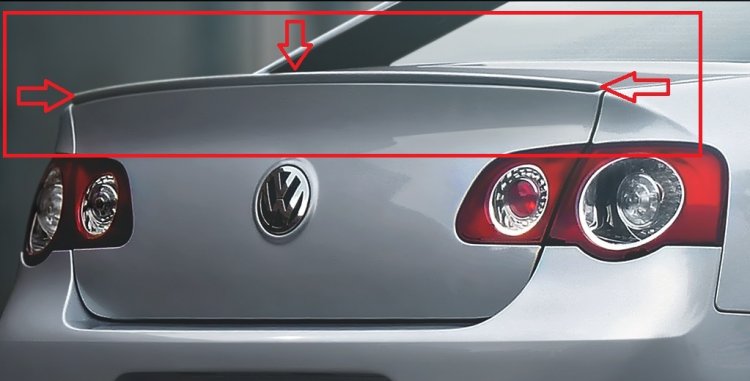 VW PASSAT 2006-2010:Sedan:Spoiler na zadnú kapotu R-LINE Look - Kliknutím na obrázok zatvorte -