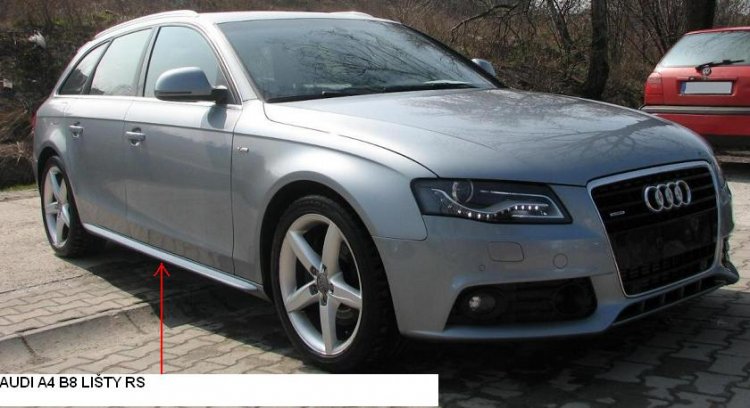 AUDI A4 B8 od 2008r.v:Sedan/Combi:Lišty prahové spodné S-LINE-RS - Kliknutím na obrázok zatvorte -