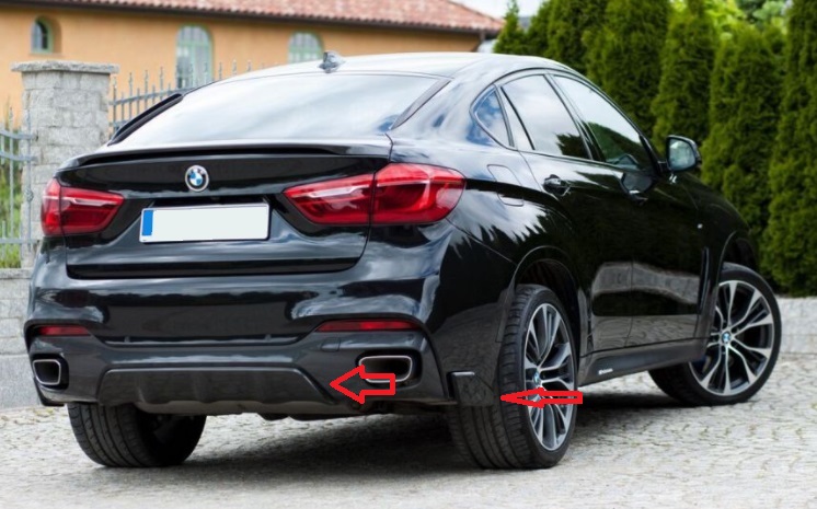 BMW X6 F16:Difúzor zadného nárazníka PERFORMANCE STYLE-Look 3D - Kliknutím na obrázok zatvorte -