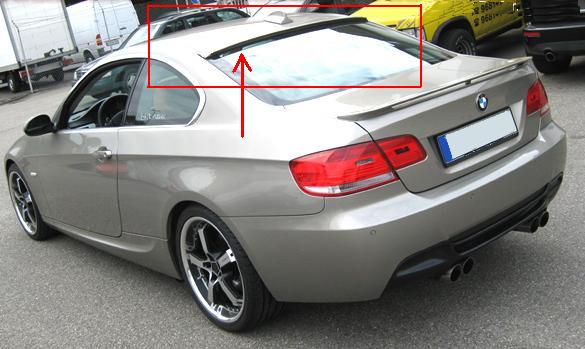 BMW E 92:Spojler na zadné okno:STRIEŠKA - Kliknutím na obrázok zatvorte -