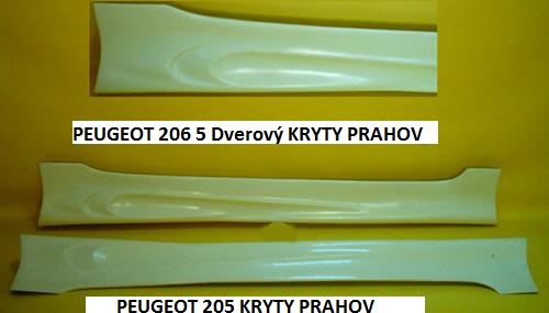 PEUGEOT 206 5 dverový:Kryty prahov CRZ-2 /Pár/ - Kliknutím na obrázok zatvorte -