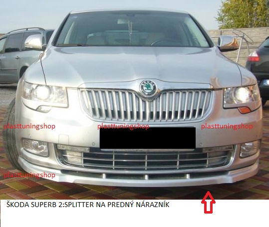 ŠKODA SUPERB 2:SPLITTER NA PREDNÝ NÁRAZNÍK - Kliknutím na obrázok zatvorte -