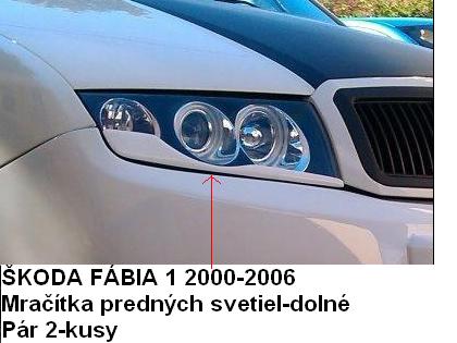 ŠKODA FÁBIA 1:MRAČÍTKA PREDNÝCH SVETIEL DEMONIC /DOLNÉ/ Pár - Kliknutím na obrázok zatvorte -