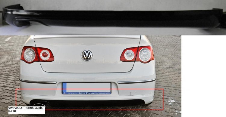 VW PASSAT 3C 2005-2010:SEDAN:Spojler pod zadný nárazník R-LINE - Kliknutím na obrázok zatvorte -